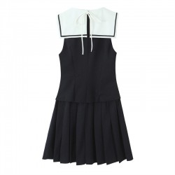 Summer 2025 new women's fashion, European and American style, versatile wide pleated sleeveless dress for wholesale trade