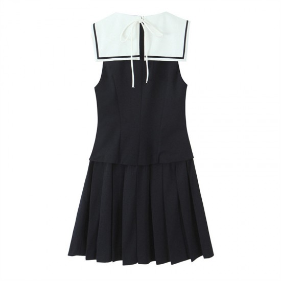 Summer 2025 new women's fashion, European and American style, versatile wide pleated sleeveless dress for wholesale trade Summer 2025 new women's fashion, European and American style, versatile wide pleated sleeveless dress for wholesale trade