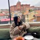 2024 Cross-border autumn/Winter women's clothing: European and American style, fashionable, loose and warm, color-blocking double-zipper faux lambskin coat