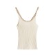 A new summer collection of women's clothing from Europe and America, featuring a fashionable and sexy U-neck metal knitted halter top in white