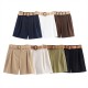Amazon Foreign Trade's 2024 summer new women's cross-border European and American style shorts with belt accessories are casual, fashionable and versatile Amazon Foreign Trade's 2024 summer new women's cross-border European and American style shorts with belt accessories are casual, fashionable and versatile