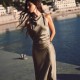 Aliexpress 2024 Spring European and American fashion MIDI dress, round-neck sleeveless black silk satin texture long dress Aliexpress 2024 Spring European and American fashion MIDI dress, round-neck sleeveless black silk satin texture long dress
