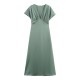 Cross-border Express Spring 2025 Women's Wear V-neck silk satin texture MIDI dress with a high-end European and American style Cross-border Express Spring 2025 Women's Wear V-neck silk satin texture MIDI dress with a high-end European and American style