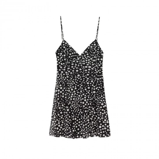 Amazon wholesale 2025 Spring New women's dress with European and American style printed silk mesh short dress Amazon wholesale 2025 Spring New women's dress with European and American style printed silk mesh short dress