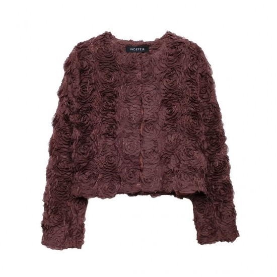 Cross-border European and American style 2025 Spring New women's wear street fashion textured fabric round-neck jacket for women Cross-border European and American style 2025 Spring New women's wear street fashion textured fabric round-neck jacket for women