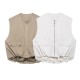 Sleeveless pilot jacket wholesale 2025 spring European and American fashion pleated round neck zipper loose vest for women Sleeveless pilot jacket wholesale 2025 spring European and American fashion pleated round neck zipper loose vest for women
