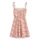 Hot Girl's new slimming country-style retro waisted printed French cherry women's summer lace-up 24 halter dress Hot Girl's new slimming country-style retro waisted printed French cherry women's summer lace-up 24 halter dress