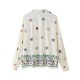 Fashion Set 2024 Summer New Collection: European and American cross-border women's clothing, flower-embroidered shirt + straight-leg pants set Fashion Set 2024 Summer New Collection: European and American cross-border women's clothing, flower-embroidered shirt + straight-leg pants set