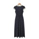 Spring 2025 new French lace patchwork polka dot dress V-neck country-style printed figure-hugging long dress Spring 2025 new French lace patchwork polka dot dress V-neck country-style printed figure-hugging long dress