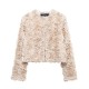 Cross-border European and American style 2025 Spring New women's wear street fashion textured fabric round-neck jacket for women Cross-border European and American style 2025 Spring New women's wear street fashion textured fabric round-neck jacket for women