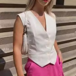 Summer cross-border Y2K vest for women's clothing from Europe and America, a 15-color slim sleeveless vest that is versatile and suitable for street fashion