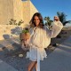Cross-border wholesale 2025 European and American women's clothing Pure Style cinched waist Irregular hem dress + Shorts Fashion set Cross-border wholesale 2025 European and American women's clothing Pure Style cinched waist Irregular hem dress + Shorts Fashion set