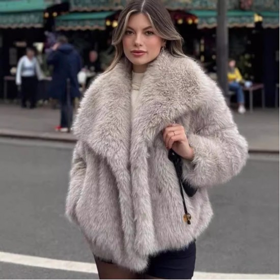Cross-border Amazon 2024 Winter women's wear multi-color European and American fashionable and elegant ladylike faux fur coat Cross-border Amazon 2024 Winter women's wear multi-color European and American fashionable and elegant ladylike faux fur coat