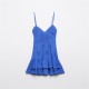 2850 Summer New women's dress with European and American style halter embroidery, layered ruffled trim and halter dress short skirt 2850 Summer New women's dress with European and American style halter embroidery, layered ruffled trim and halter dress short skirt