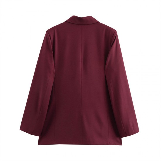 Wholesale of new autumn women's fashion, European and American style casual loose short lapel double-breasted suit jackets for foreign trade Wholesale of new autumn women's fashion, European and American style casual loose short lapel double-breasted suit jackets for foreign trade