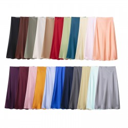 Amazon's Spring 2025 new cross-border women's clothing street fashion silk satin texture mystery skirt in 22 colors