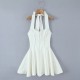 French square neck halter waist retro short skirt dress, European and American party wide swing patchwork halter mini skirt French square neck halter waist retro short skirt dress, European and American party wide swing patchwork halter mini skirt