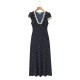 Spring 2025 new French lace patchwork polka dot dress V-neck country-style printed figure-hugging long dress Spring 2025 new French lace patchwork polka dot dress V-neck country-style printed figure-hugging long dress