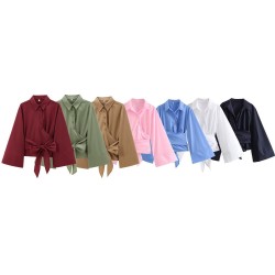 Amazon's new women's cross-border niche design long-sleeved shirt for autumn 2024 is a fashionable and versatile shirt