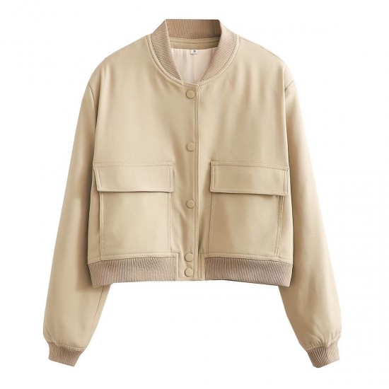 Spring 9621 New European and American style women's French short, large pocket pilot jacket for women Spring 9621 New European and American style women's French short, large pocket pilot jacket for women