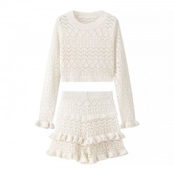 Amazon wholesale new cross-border European and American style knitted tops, pullover sweaters and skirts for spring and summer women's clothing