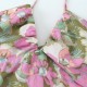 2110 Summer new women's dress with European and American style halter V-neck, flower print, high-waisted single-breasted slit