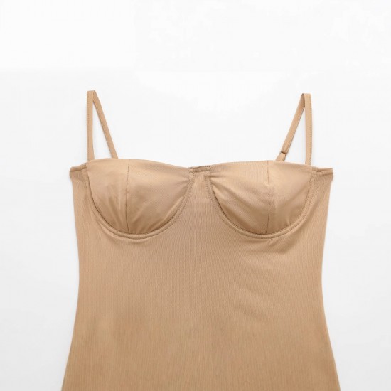 Chest-padded backrest one-piece jumpsuit for women, a sexy and trendy European and American style with a backless silhouette and a halter top for summer 2025 Chest-padded backrest one-piece jumpsuit for women, a sexy and trendy European and American style with a backless silhouette and a halter top for summer 2025