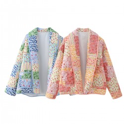 Spring 2024 new collection of cross-border women's clothing, street fashion and casual printed cotton-padded jackets from Europe and America for wholesale trade