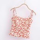 Hot Girl's new slimming country-style retro waisted printed French cherry women's summer lace-up 24 halter dress Hot Girl's new slimming country-style retro waisted printed French cherry women's summer lace-up 24 halter dress
