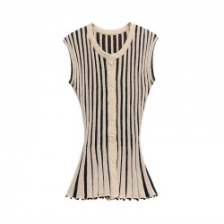 Amazon Foreign Trade Wholesale 2025 Spring New Women's Clothing, European and American style sexy sleeveless fitted knitted dress for women