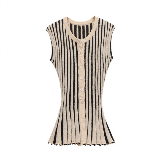 Amazon Foreign Trade Wholesale 2025 Spring New Women's Clothing, European and American style sexy sleeveless fitted knitted dress for women