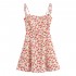 Hot Girl's new slimming country-style retro waisted printed French cherry women's summer lace-up 24 halter dress