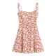 Hot Girl's new slimming country-style retro waisted printed French cherry women's summer lace-up 24 halter dress Hot Girl's new slimming country-style retro waisted printed French cherry women's summer lace-up 24 halter dress