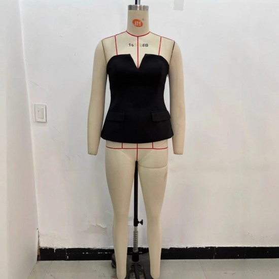 European and American fashion strapless off-the-shoulder slimming cross-border vest 2025 Spring sexy slimming off-the-shoulder top women's clothing European and American fashion strapless off-the-shoulder slimming cross-border vest 2025 Spring sexy slimming off-the-shoulder top women's clothing