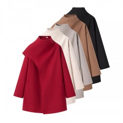 Aliexpress Spring 2025 New Women's Clothing cross-border European and American style design sense double-sided woolen overcoat women's coat