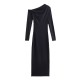 Amazon's new winter women's dress with a European and American style, featuring a slanted neck, long sleeves, high waist and mid-length asymmetrical design Amazon's new winter women's dress with a European and American style, featuring a slanted neck, long sleeves, high waist and mid-length asymmetrical design