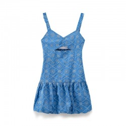Cross-border Amazon European and American women's clothing 2024 Summer New mini halter dress with cutout embroidery