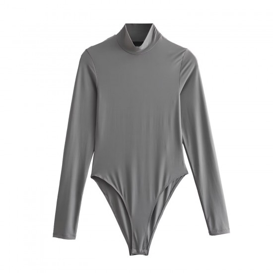 10,000 - Spring New Women's wear, European and American style stand-up collar street fashion knitted fitted long-sleeved one-piece top 10,000 - Spring New Women's wear, European and American style stand-up collar street fashion knitted fitted long-sleeved one-piece top