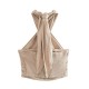 Long pants set with knot decoration, early autumn 3127 halter-neck new women's backless top, wide legs crossed, European and American casual style Long pants set with knot decoration, early autumn 3127 halter-neck new women's backless top, wide legs crossed, European and American casual style