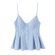 V-neck halter wholesale 2025 summer European and American sexy backless single-breasted wide pleated skirt, slim short women's vest V-neck halter wholesale 2025 summer European and American sexy backless single-breasted wide pleated skirt, slim short women's vest