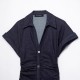 Summer's new women's dress with a commuting style, V-neck design, side pleated and hip-hugging dress, and a long dress in European and American style