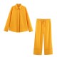 Amazon Wholesale women's Clothing 2025 Spring and Autumn European and American style lapel long-sleeved shirt + long pants fashionable set for women Amazon Wholesale women's Clothing 2025 Spring and Autumn European and American style lapel long-sleeved shirt + long pants fashionable set for women