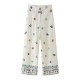 Fashion Set 2024 Summer New Collection: European and American cross-border women's clothing, flower-embroidered shirt + straight-leg pants set Fashion Set 2024 Summer New Collection: European and American cross-border women's clothing, flower-embroidered shirt + straight-leg pants set