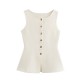 2024 Cross-border Women's Winter New Collection: European and American style street fashion, golden button-down flat stitch vest and waistcoat 2024 Cross-border Women's Winter New Collection: European and American style street fashion, golden button-down flat stitch vest and waistcoat