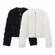 Cross-border European and American style 2025 Spring New women's wear street fashion textured fabric round-neck jacket for women Cross-border European and American style 2025 Spring New women's wear street fashion textured fabric round-neck jacket for women