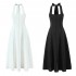 Cross-border foreign trade women's clothing 2025 summer European and American retro style waist-cinching, backless, neck-hanging mid-length dress for women