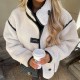 2024 Cross-border women's clothing wholesale with European and American style, fashionable and versatile French casual fleece stand-up collar loose lambskin coat