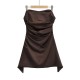 22092 Early Autumn new women's wear, European and American style French sexy slimming waist-cinching dress, elegant fishbone strapless dress