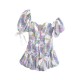 Cross-border French asymmetrical puffed sleeve dress, lace tie lotus leaf dress Cross-border French asymmetrical puffed sleeve dress, lace tie lotus leaf dress