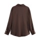 Wholesale of cross-border silk satin textured shirts from Europe and America, new spring street fashion women's wear in 2025, elegant V-neck top